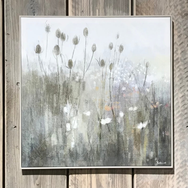 "Silent Meadow" Framed Canvas Art