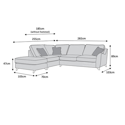 Isla Left-Facing Corner Chaise with Footstool