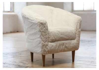 Tubby Tub Chair - Faux Fur White