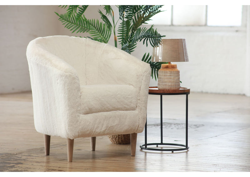 Tubby Tub Chair - Faux Fur White