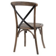 Wood Cross Back Dining Chairs (Pair)