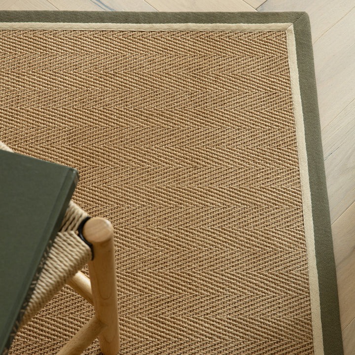 Bordo Jute Rug - Khaki Border