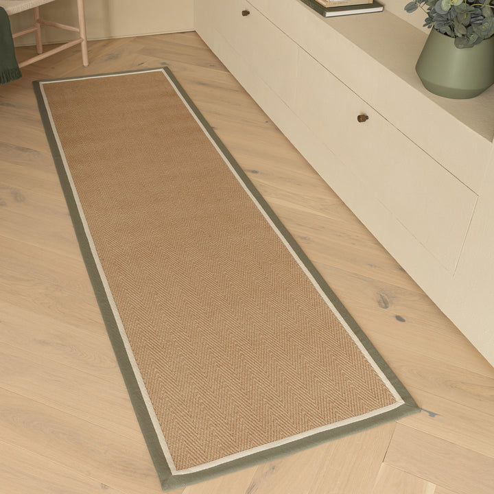 Bordo Jute Rug - Khaki Border