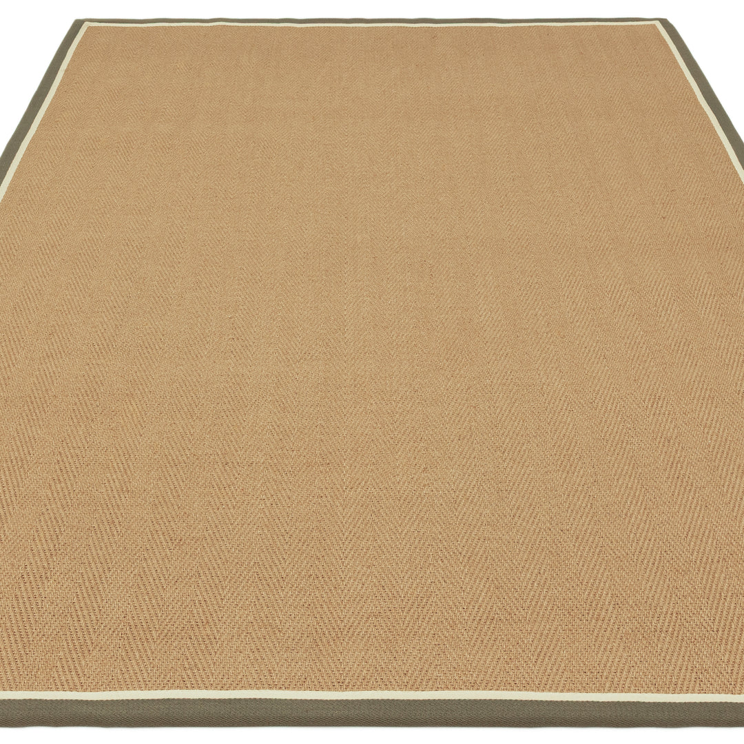 Bordo Jute Rug - Khaki Border