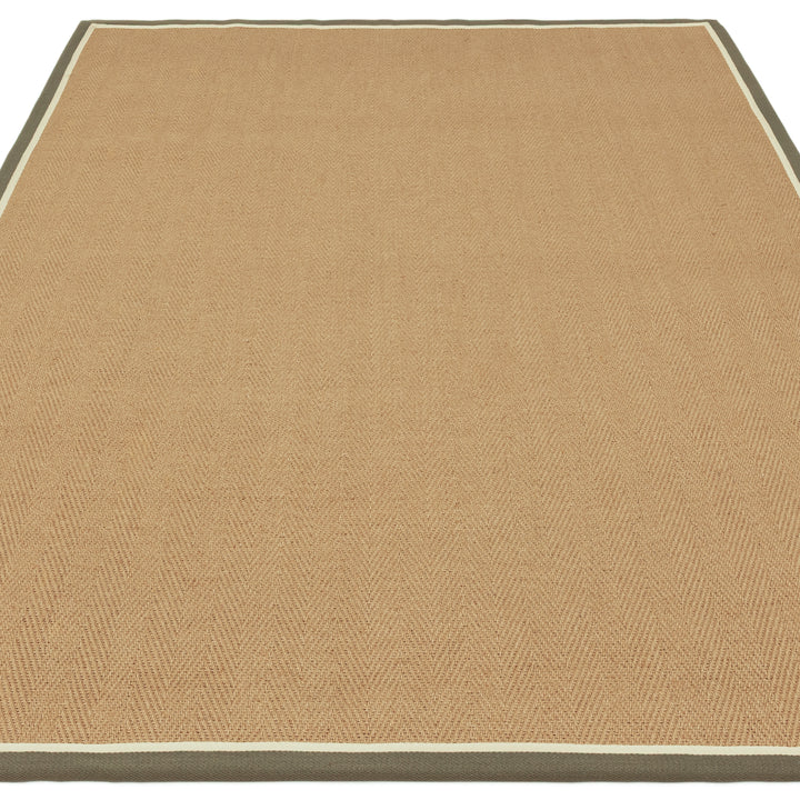 Bordo Jute Rug - Khaki Border