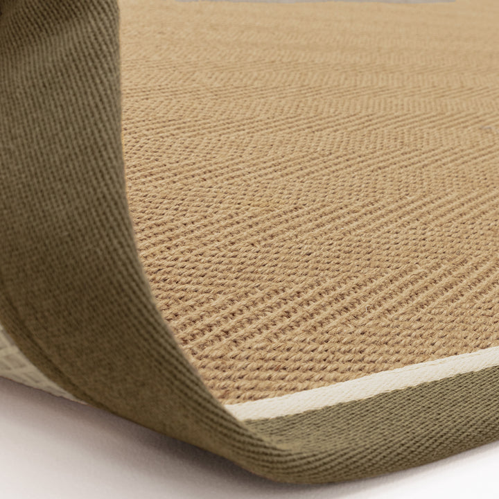 Bordo Jute Rug - Khaki Border