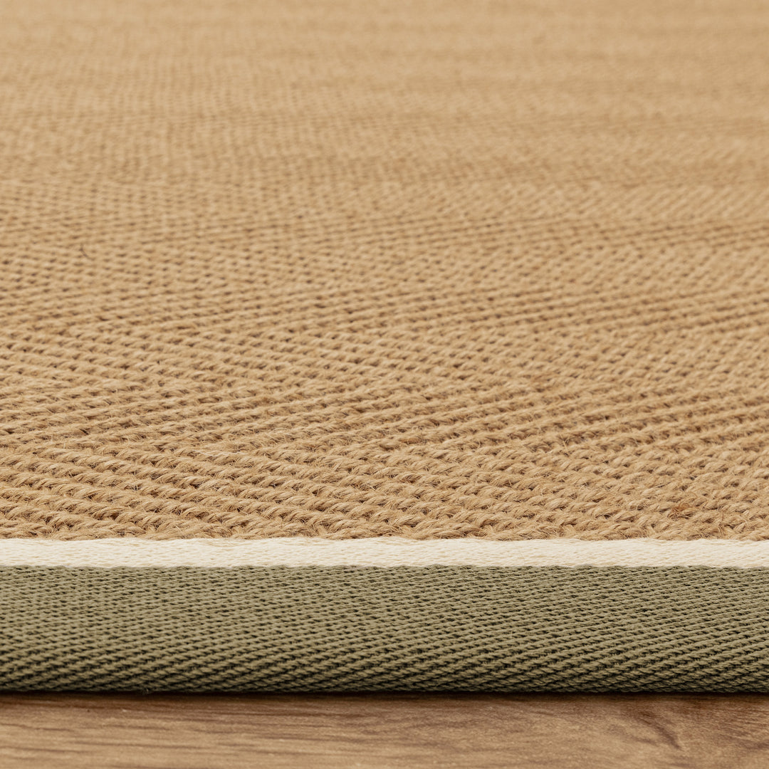 Bordo Jute Rug - Khaki Border