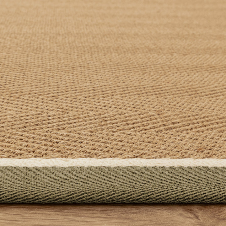 Bordo Jute Rug - Khaki Border