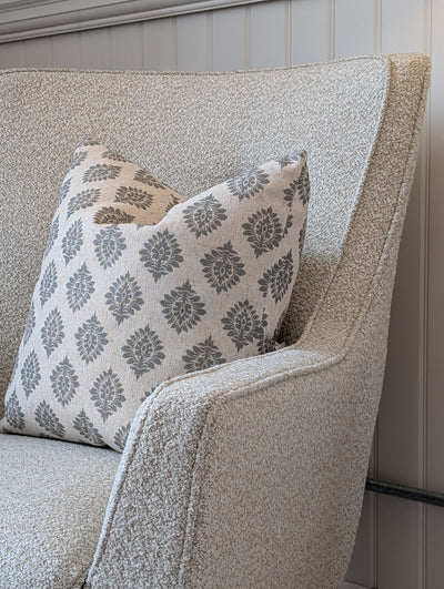 Button Back Bobby Armchair - Taupe Chenille