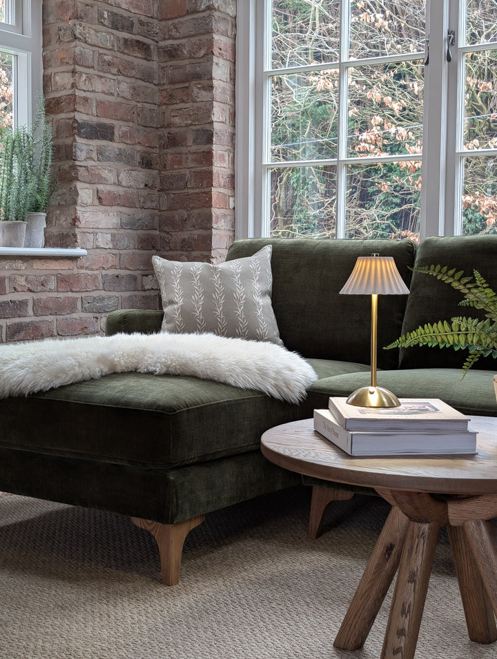Charlie Three Seat Chaise Sofa Left - Forest Green