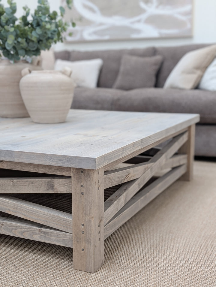 Tatton Criss Cross Large Square Coffee Table