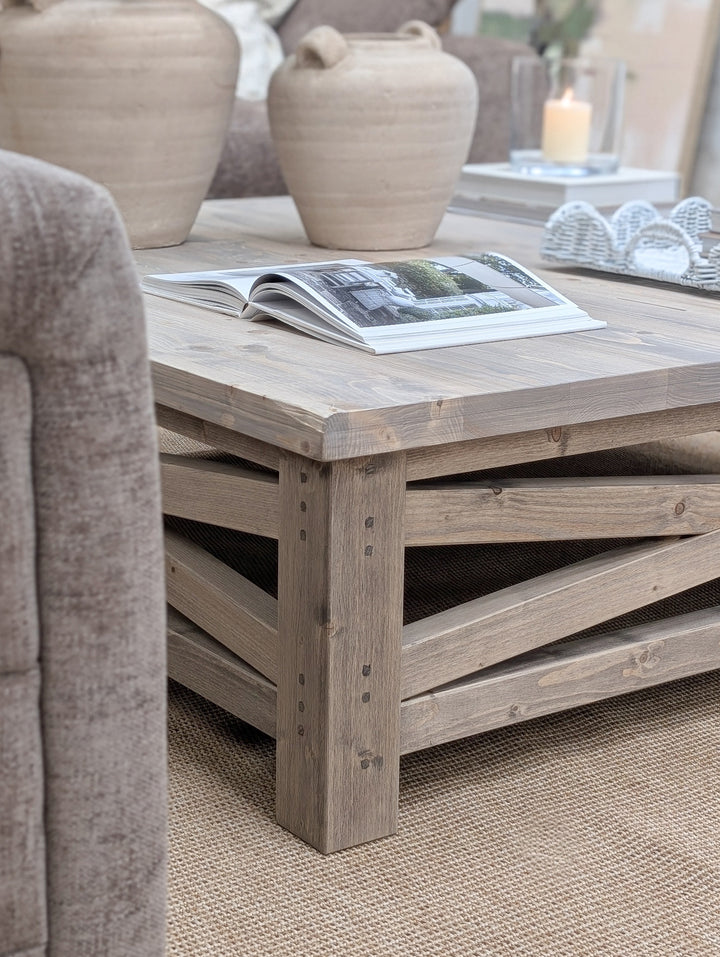 Tatton Criss Cross Large Square Coffee Table