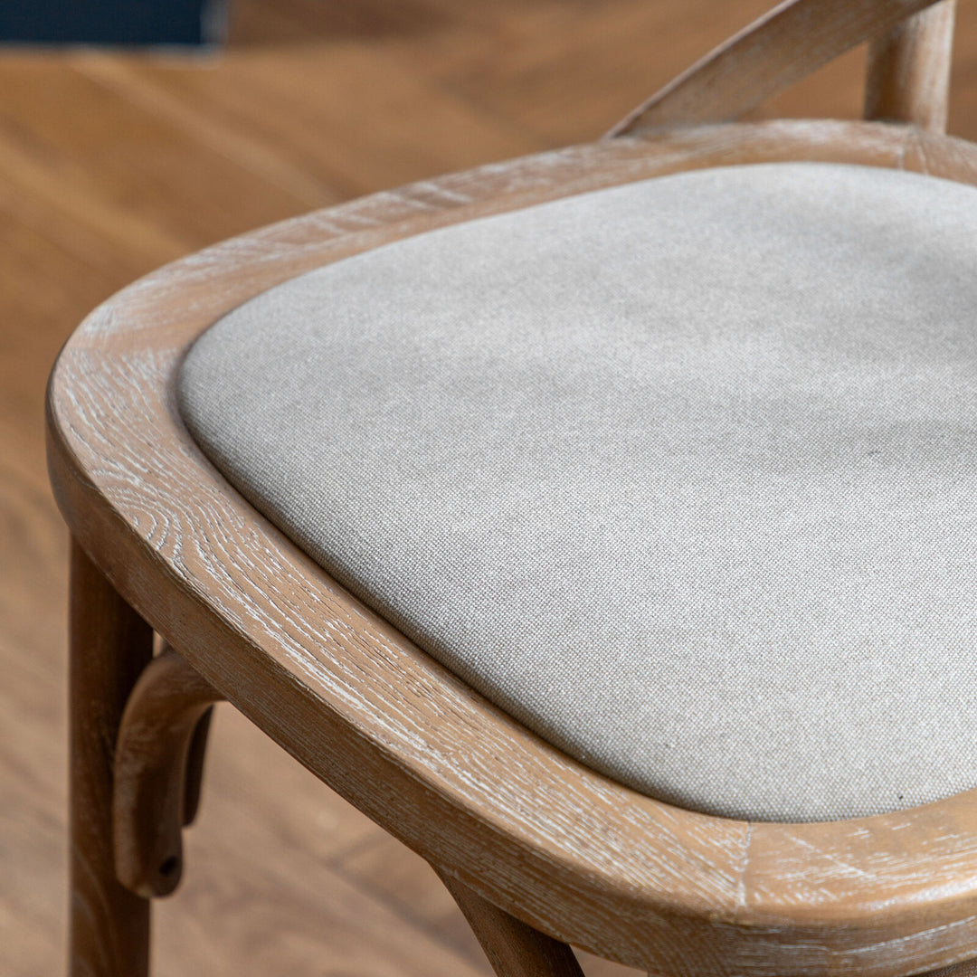 Cafe Crossback Dining Chair (Set of Two) - Oak / Linen