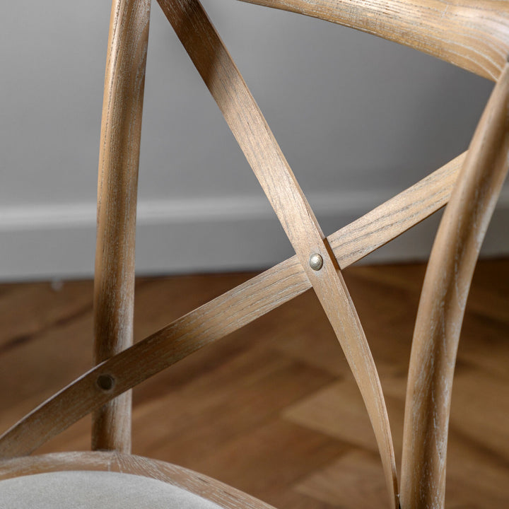 Cafe Crossback Dining Chair (Set of Two) - Oak / Linen