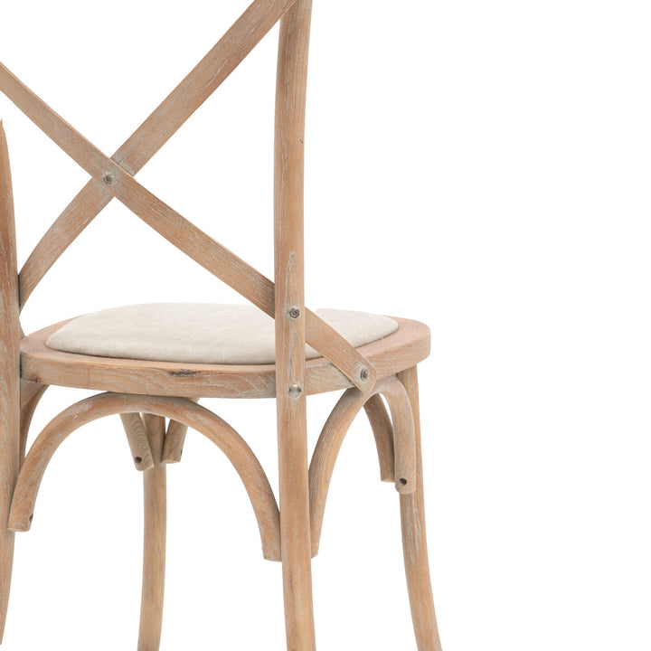 Cafe Crossback Dining Chair (Set of Two) - Oak / Linen