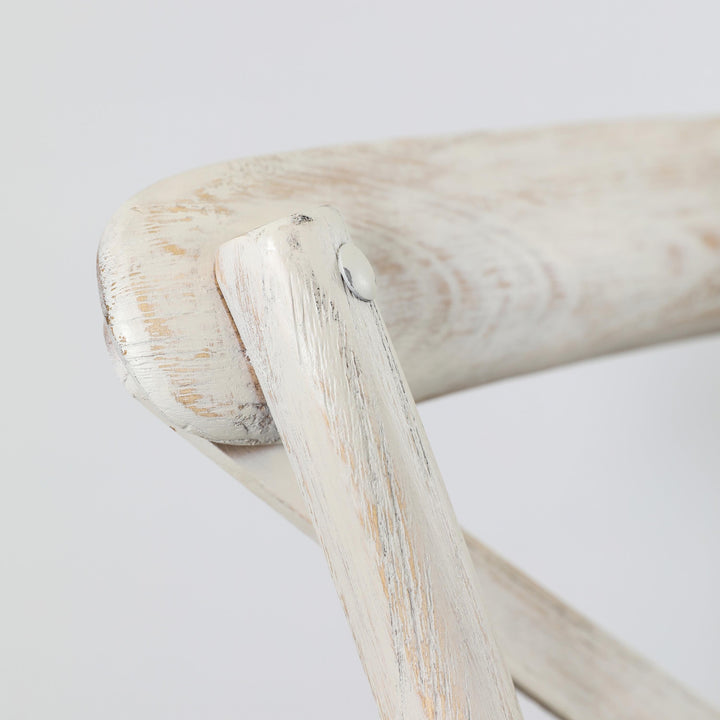 Cafe Crossback Dining Chair (Set of Two) - White / Linen