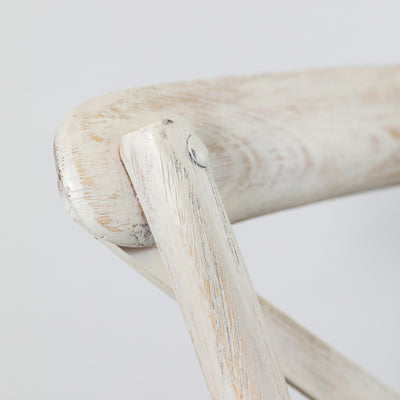 Cafe Crossback Dining Chair (Set of Two) - White / Linen