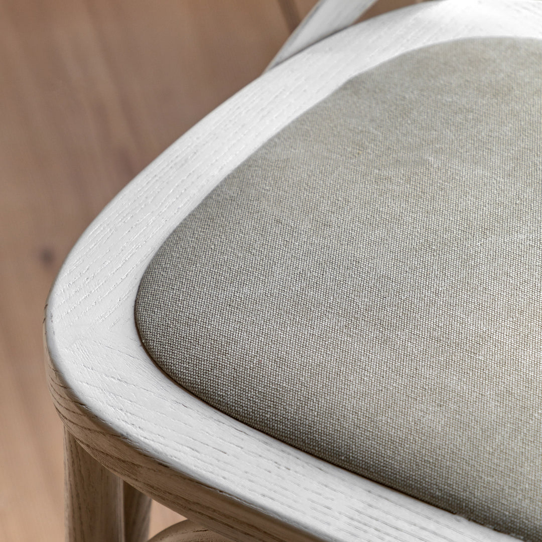 Cafe Crossback Dining Chair (Set of Two) - White / Linen