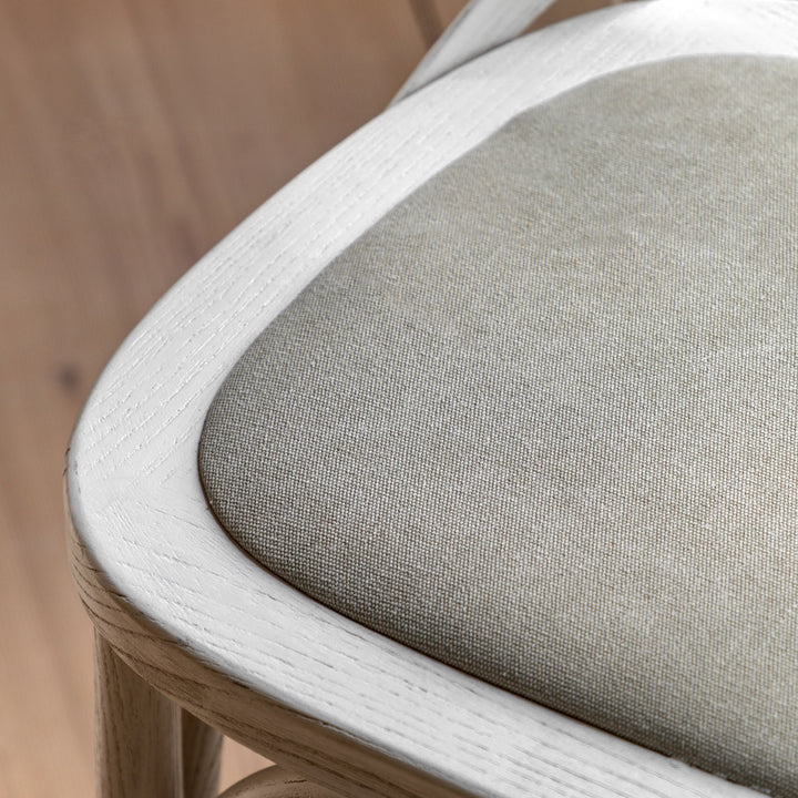 Cafe Crossback Dining Chair (Set of Two) - White / Linen