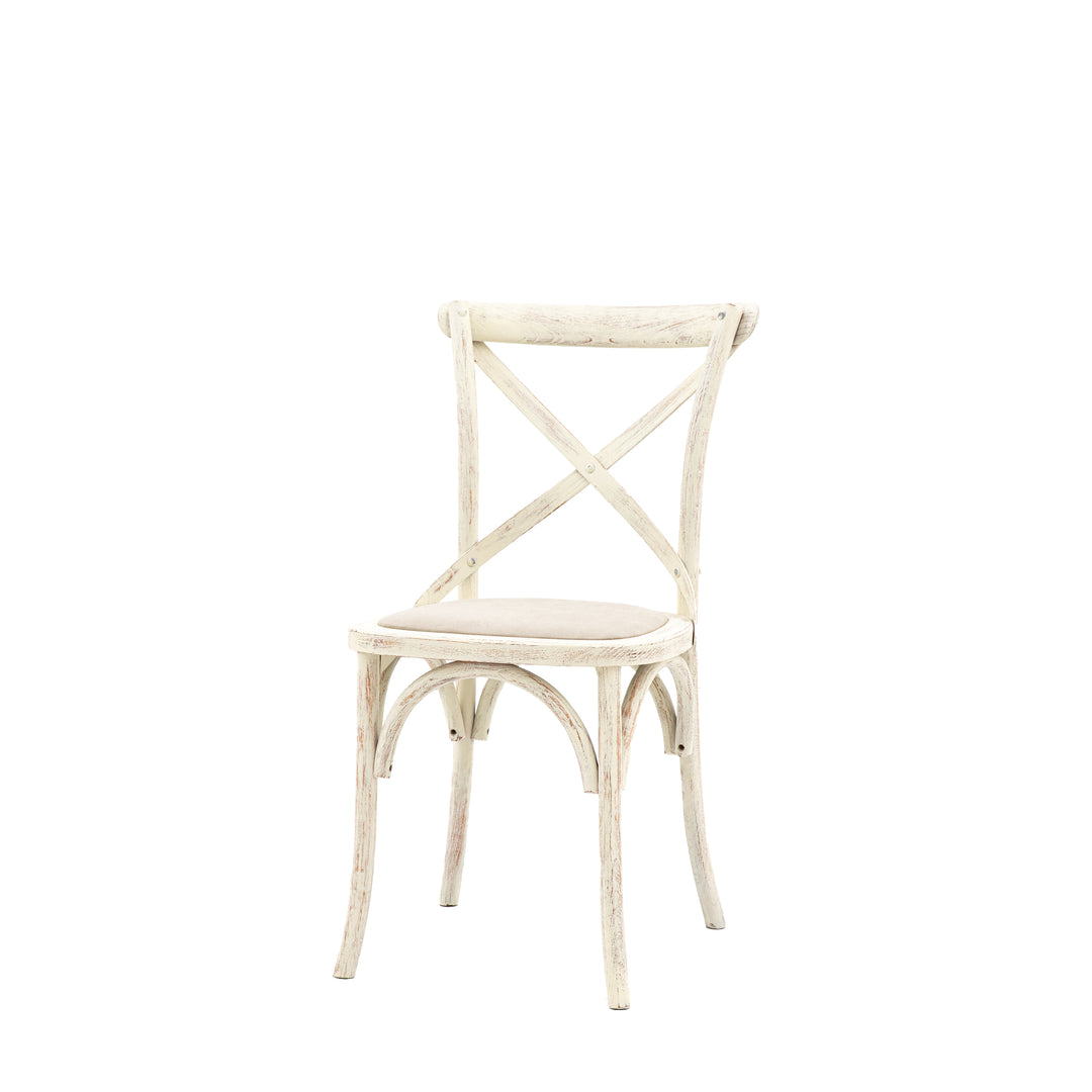 Cafe Crossback Dining Chair (Set of Two) - White / Linen