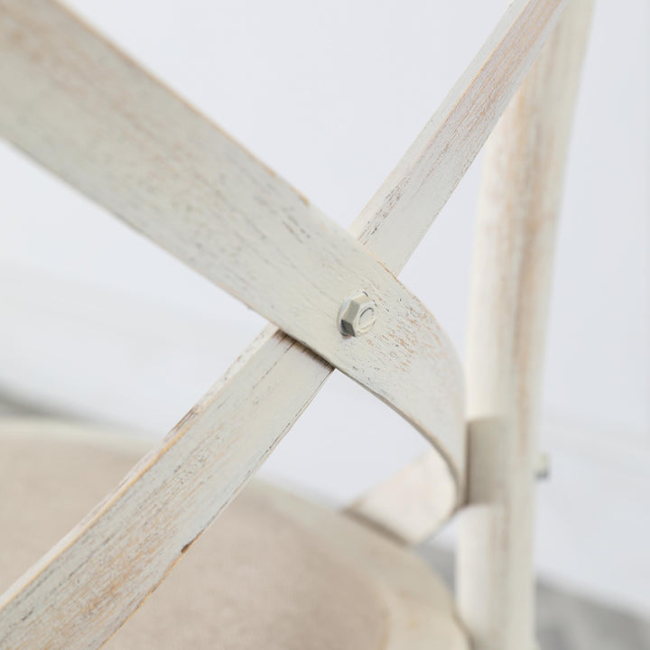 Cafe Crossback Dining Chair (Set of Two) - White / Linen