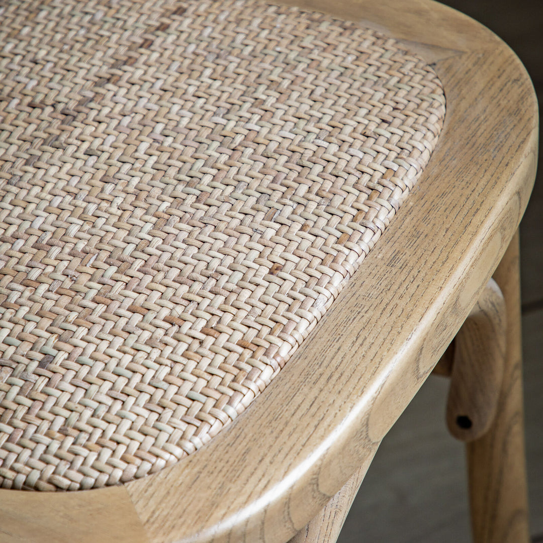 Cafe Crossback Dining Chair (Set of Two) - Oak / Rattan
