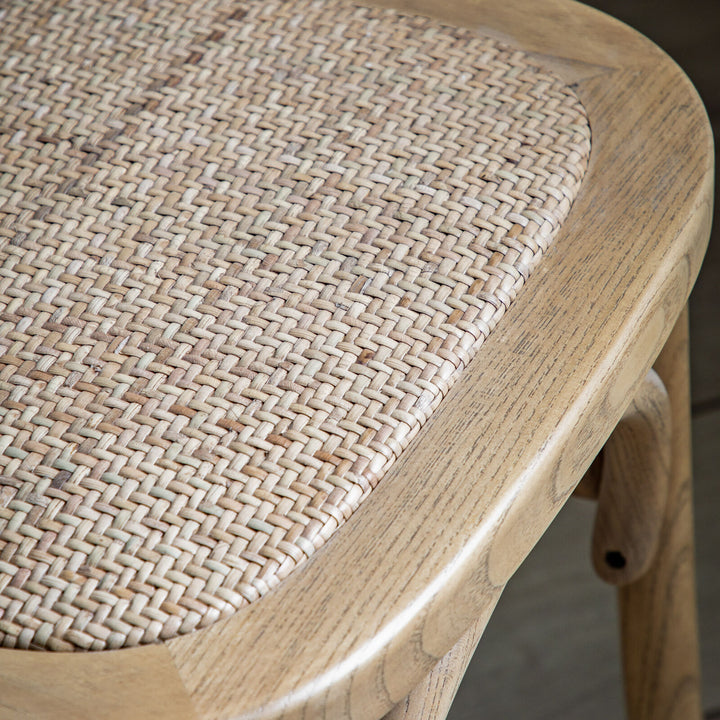 Cafe Crossback Dining Chair (Set of Two) - Oak / Rattan