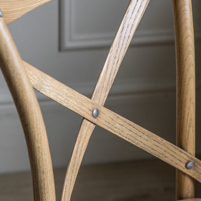 Cafe Crossback Dining Chair (Set of Two) - Oak / Rattan