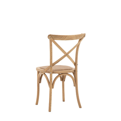 Cafe Crossback Dining Chair (Set of Two) - Oak / Rattan