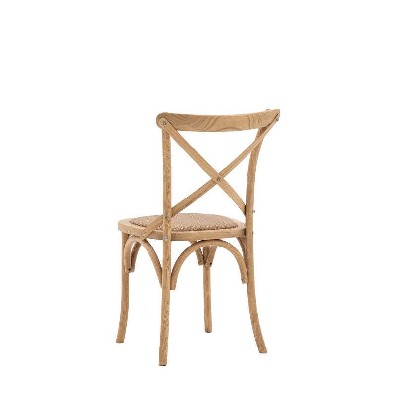 Cafe Crossback Dining Chair (Set of Two) - Oak / Rattan