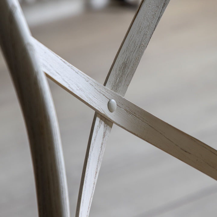 Cafe Crossback Dining Chair (Set of Two) - White / Rattan