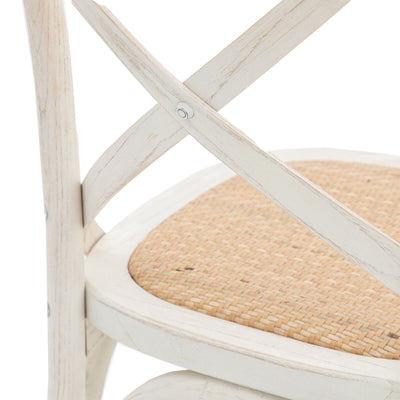 Cafe Crossback Dining Chair (Set of Two) - White / Rattan
