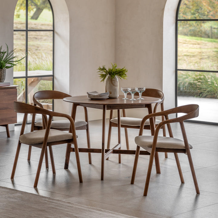Valencia Round Dining Table - Walnut