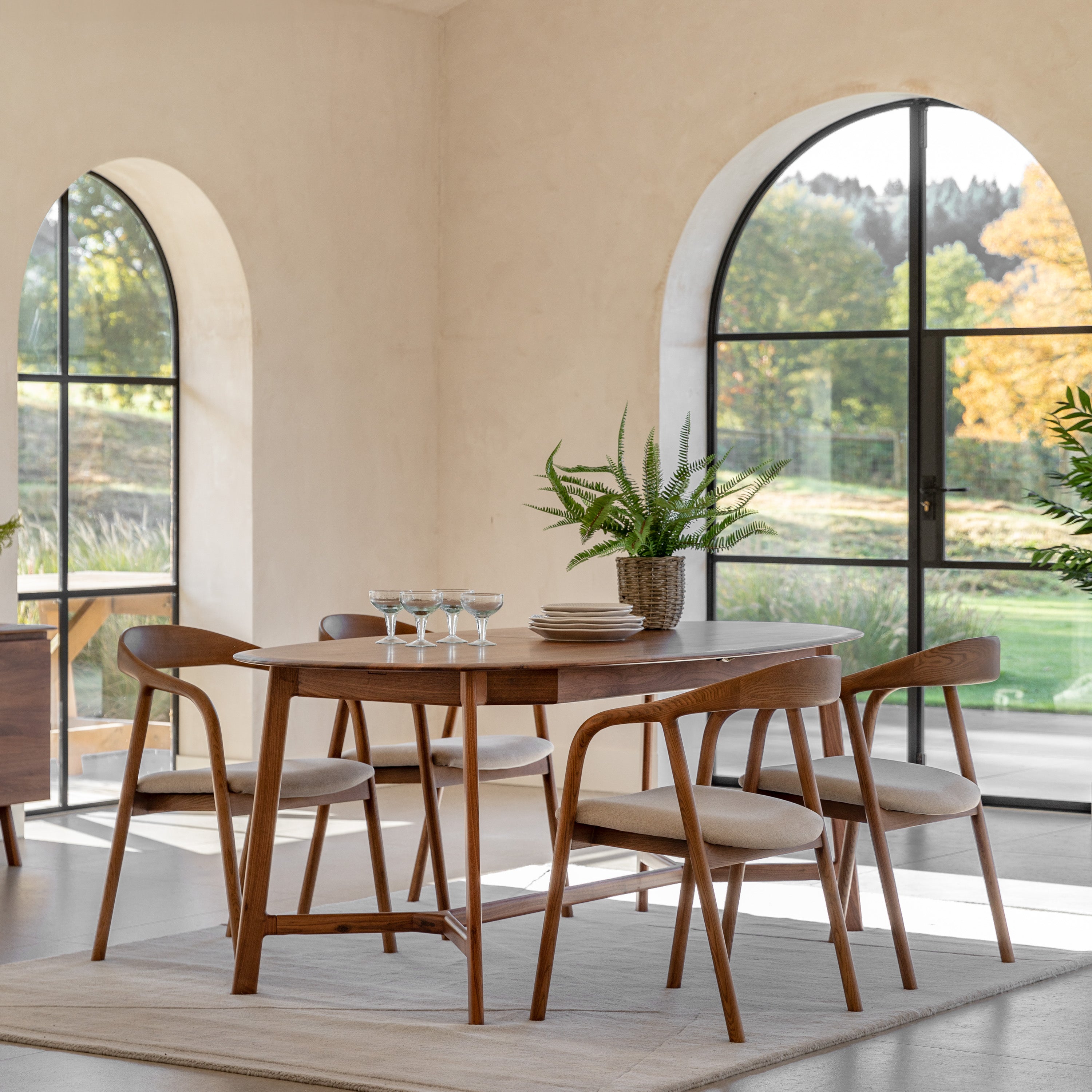 Valencia Extending Dining Table - Walnut – Homebird Furniture