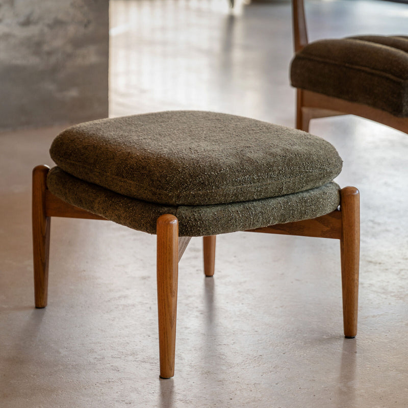 Daria Footstool - Green Boucle
