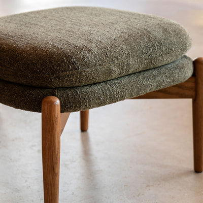 Daria Footstool - Green Boucle
