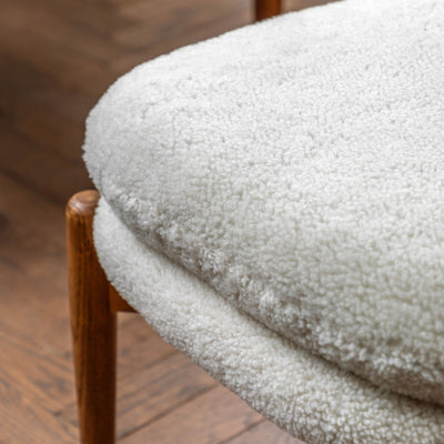 Daria Footstool - Cream Sheepskin
