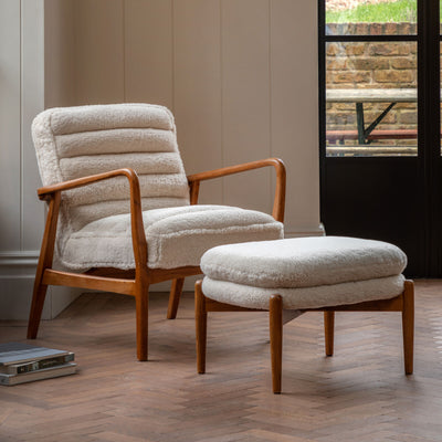 Daria Footstool - Cream Sheepskin