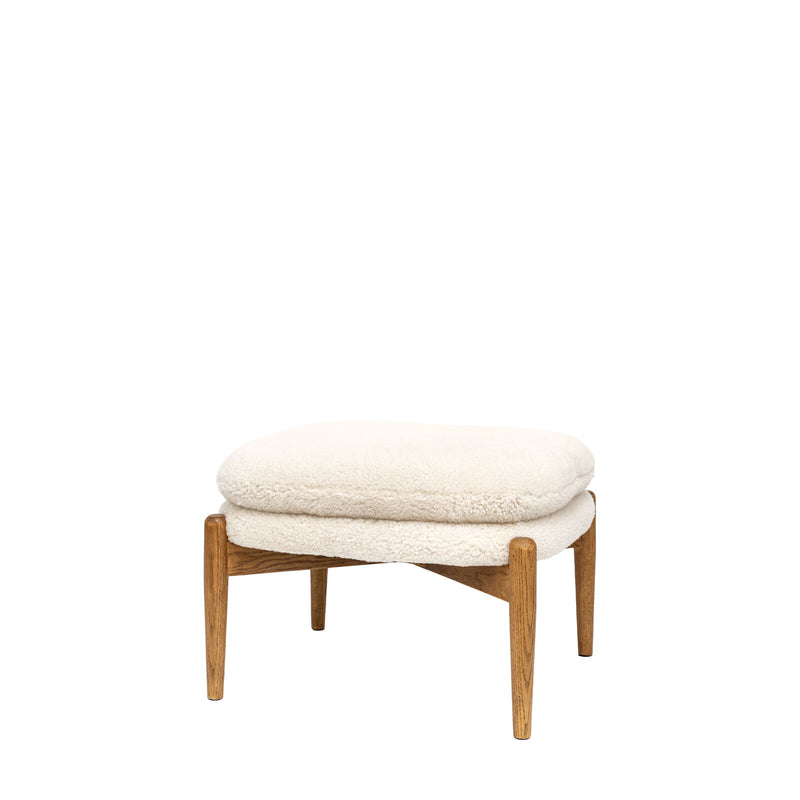 Daria Footstool - Cream Sheepskin