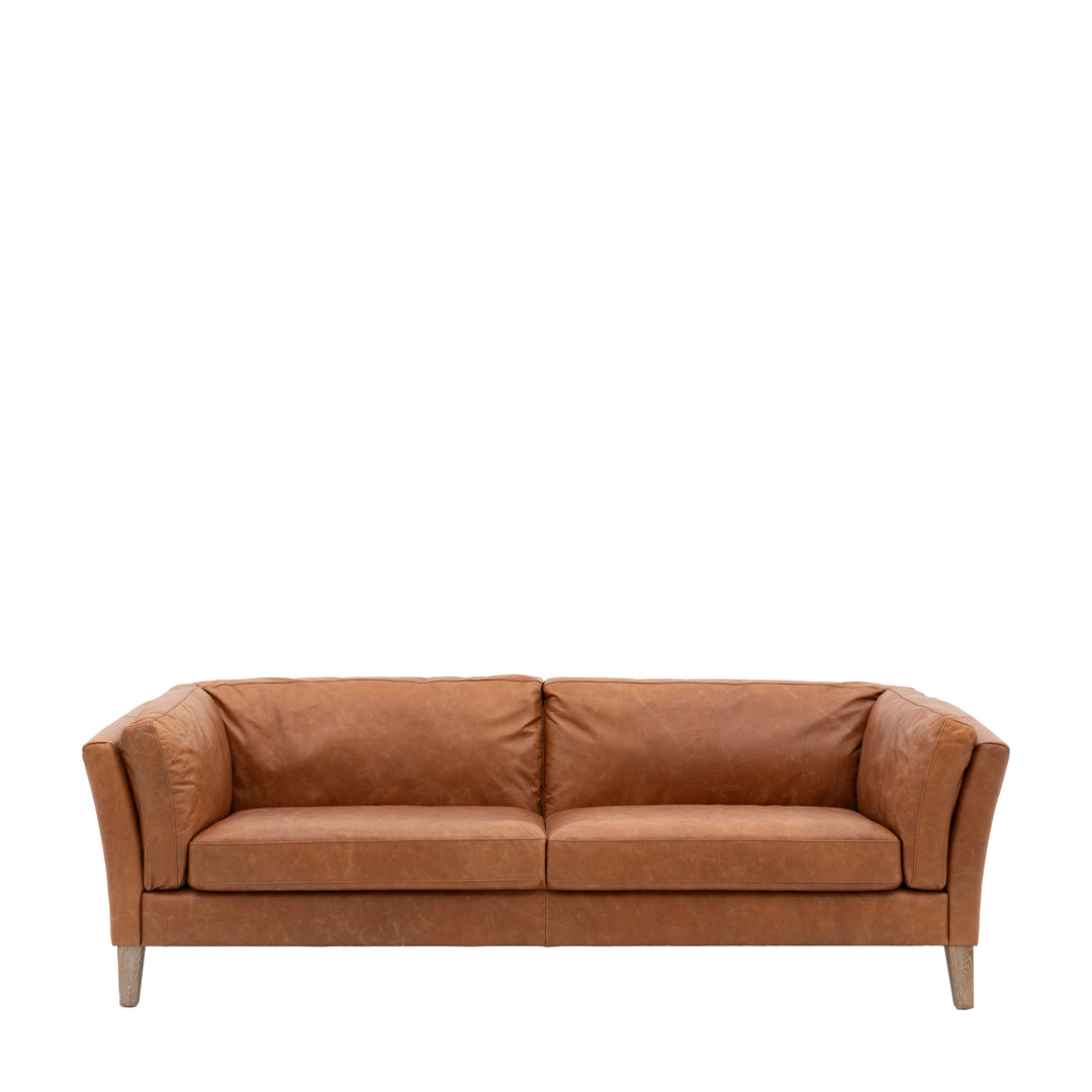 Wells Three Seat Sofa - Brown Leather