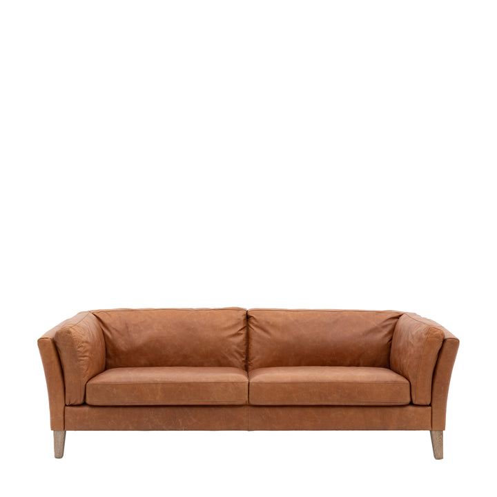 Wells Three Seat Sofa - Brown Leather