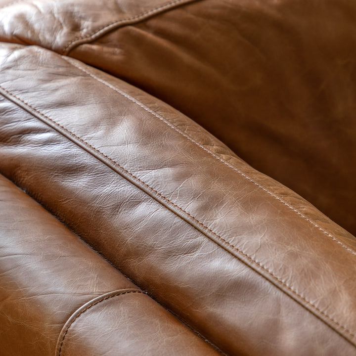 Wells Three Seat Sofa - Brown Leather
