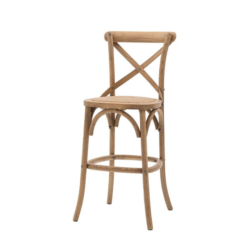 Cafe Crossback Barstool Rattan Natural (Set of Two)