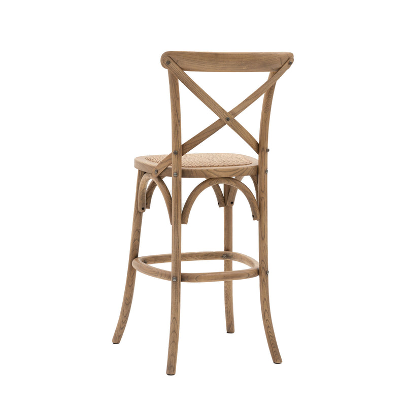 Cafe Crossback Barstool Rattan Natural (Set of Two)
