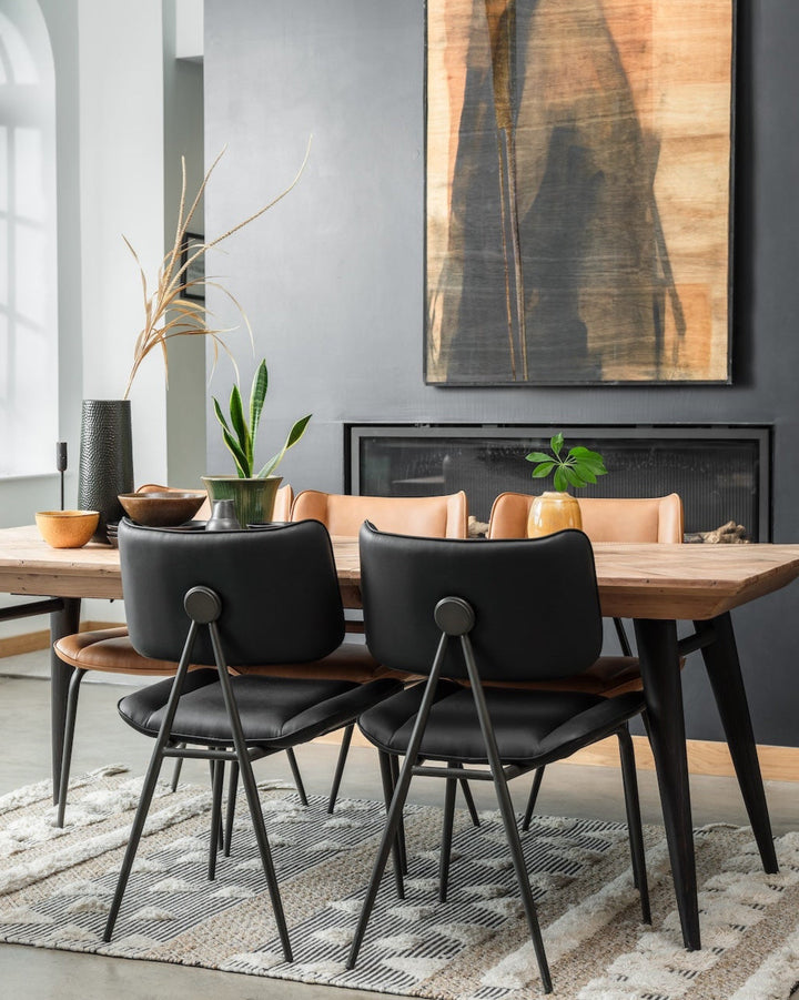 Black And Timber Dining Chairs Jake Dining Chairs Black (Set Of