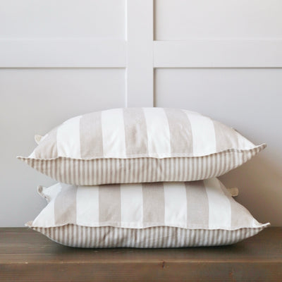 Hayle Cotton Stripe Indoor/Outdoor Cushion - Natural