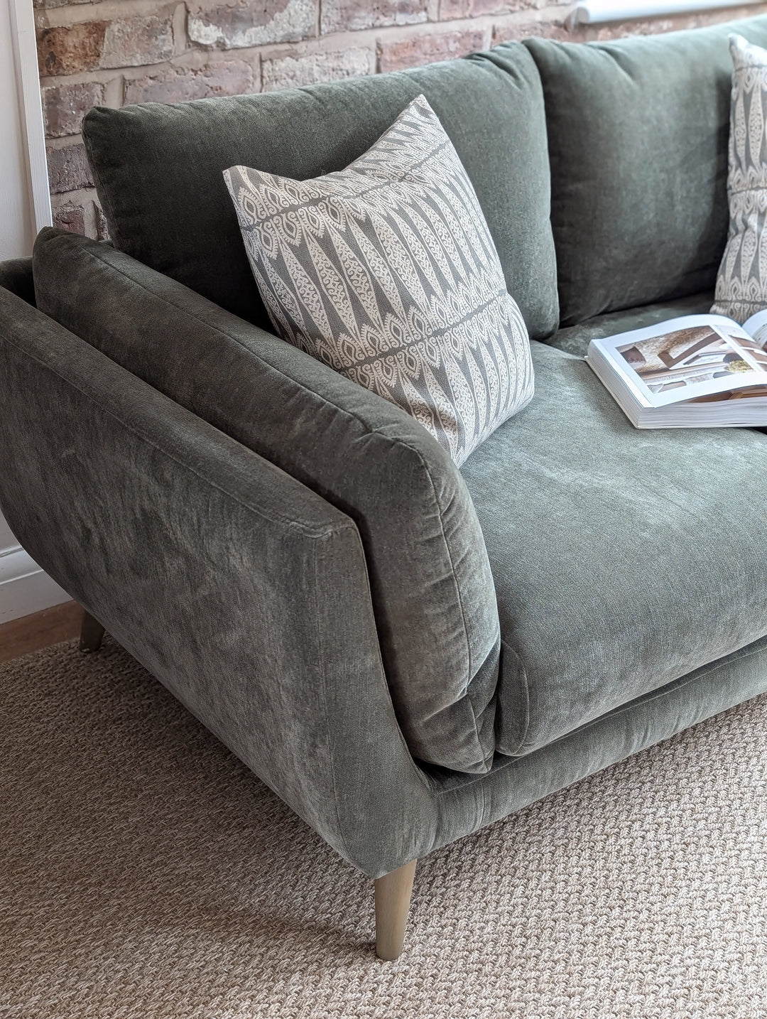 Bella Two Seat Sofa - Forest Green