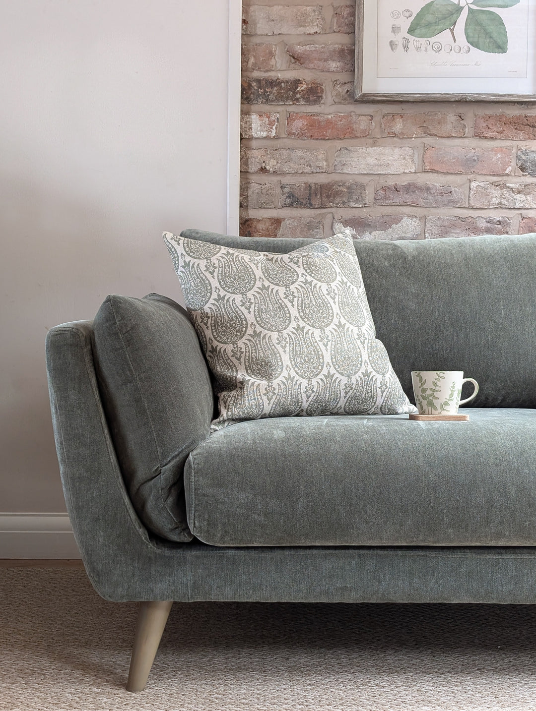 Bella Three Seat Sofa - Forest Green
