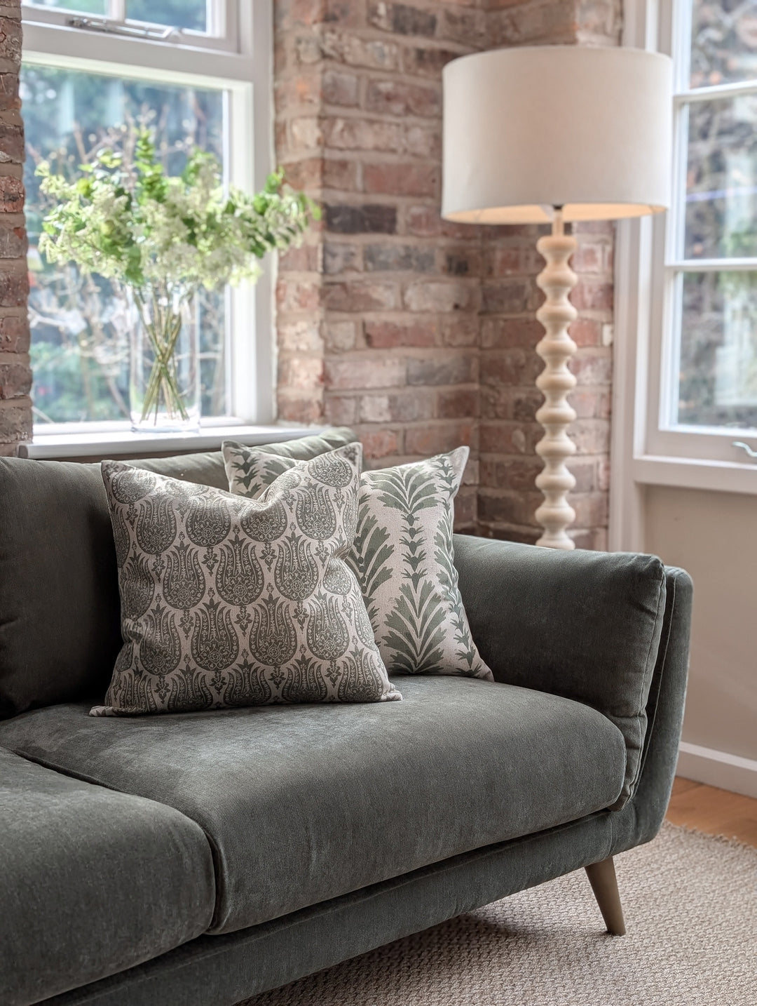 Bella Three Seat Sofa - Forest Green