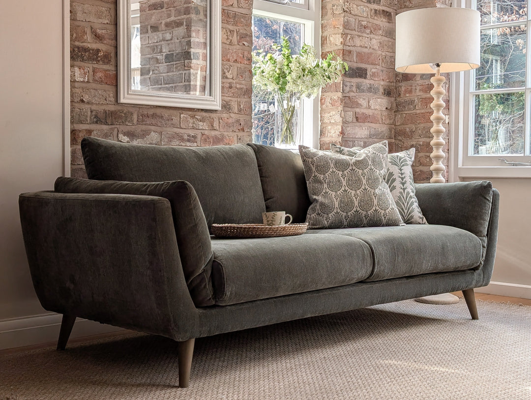 Bella Three Seat Sofa - Forest Green